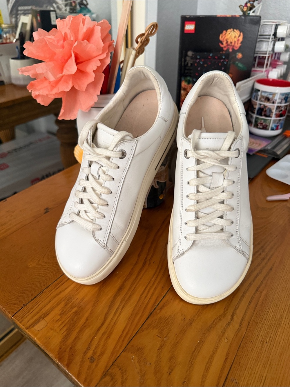 Birkenstock Classic White Leather Women's Sneakers - Casual Lace-Up Comfort
